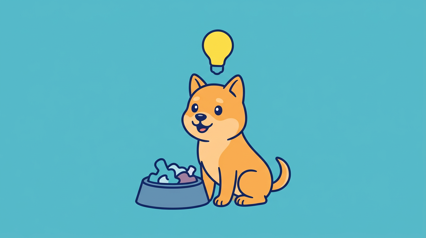 idea inu the dog with his glowing lightbulb